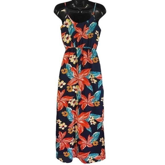 GUC Monteau floral dress, blue, orange, aqua, yellow, size Small - Picture 6 of 10